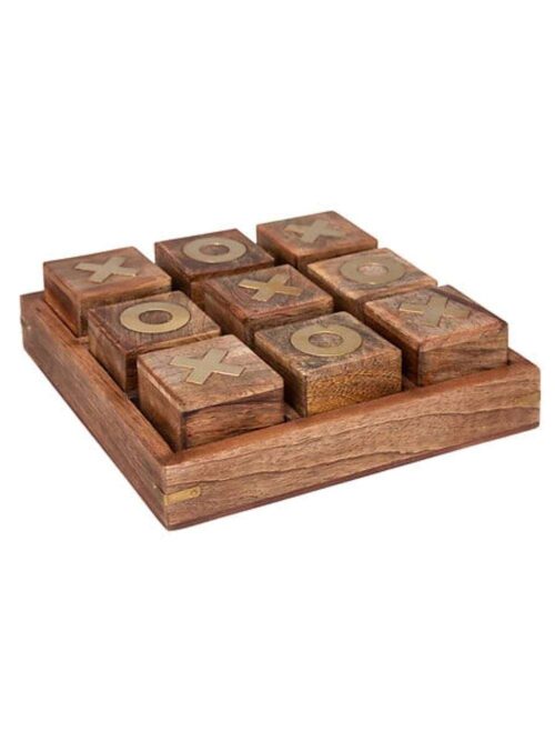 Gioco di Tris in Legno Naturale 23x23 cm