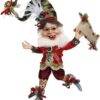 Elfo Natalizio On The Naughty List Verde Rosso 28 cm