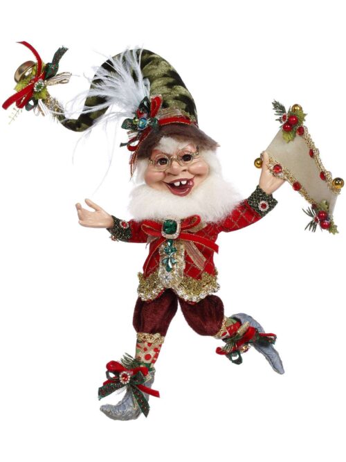 Elfo Natalizio On The Naughty List Verde Rosso 28 cm
