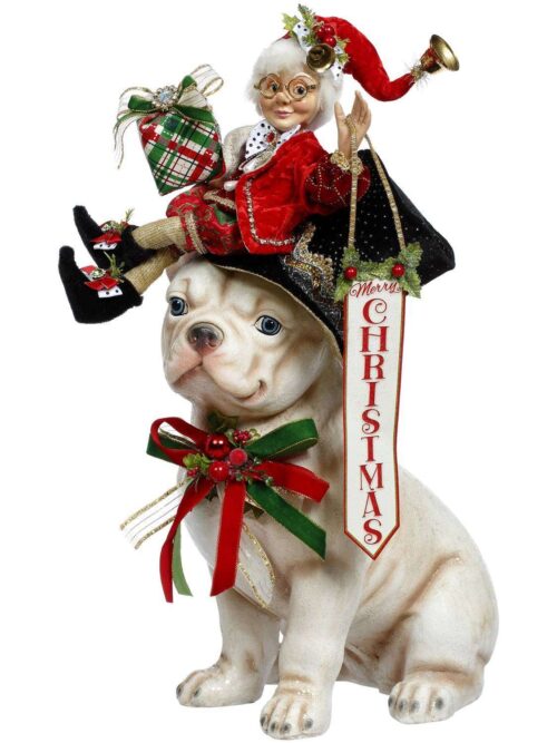 Bulldog Natalizio Merry Christmas 50 cm