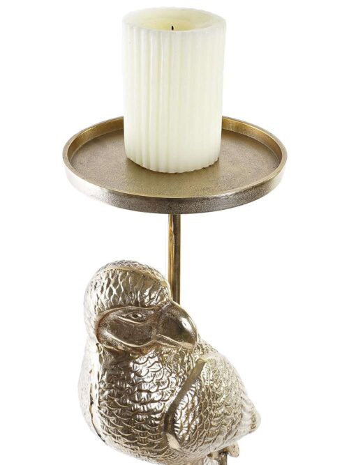 Candelabro Pappagallo in Alluminio Champagne