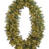 Corona di Pino Ovale con 400 LED 152 cm Verde