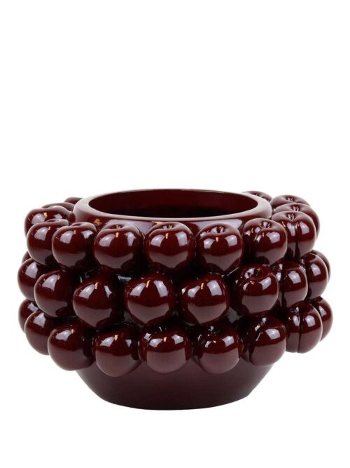 Vaso in Ceramica con Ciliegie Burgundy 29 cm