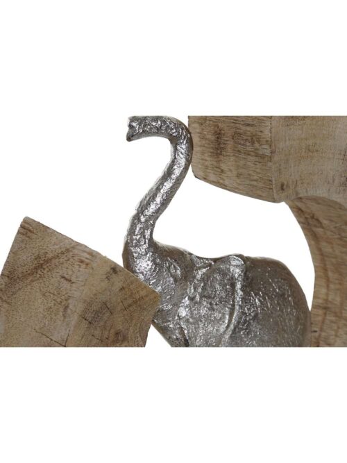 Figura Elefante in Alluminio con Base in Legno di Mango