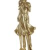 Figura In Resina Coppia Abbracciata Dorata