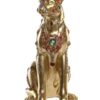 Statua Leopardo Dorato In Resina Con Gemme