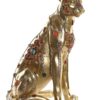 Statua Leopardo Dorato In Resina Con Gemme