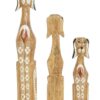 Set Di 3 Figure In Albasia A Forma Di Cane Stilizzato Squadrato