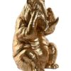 Figura In Resina A Forma Di Rinoceronte Seduto Dorato