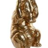 Figura In Resina A Forma Di Rinoceronte Seduto Dorato
