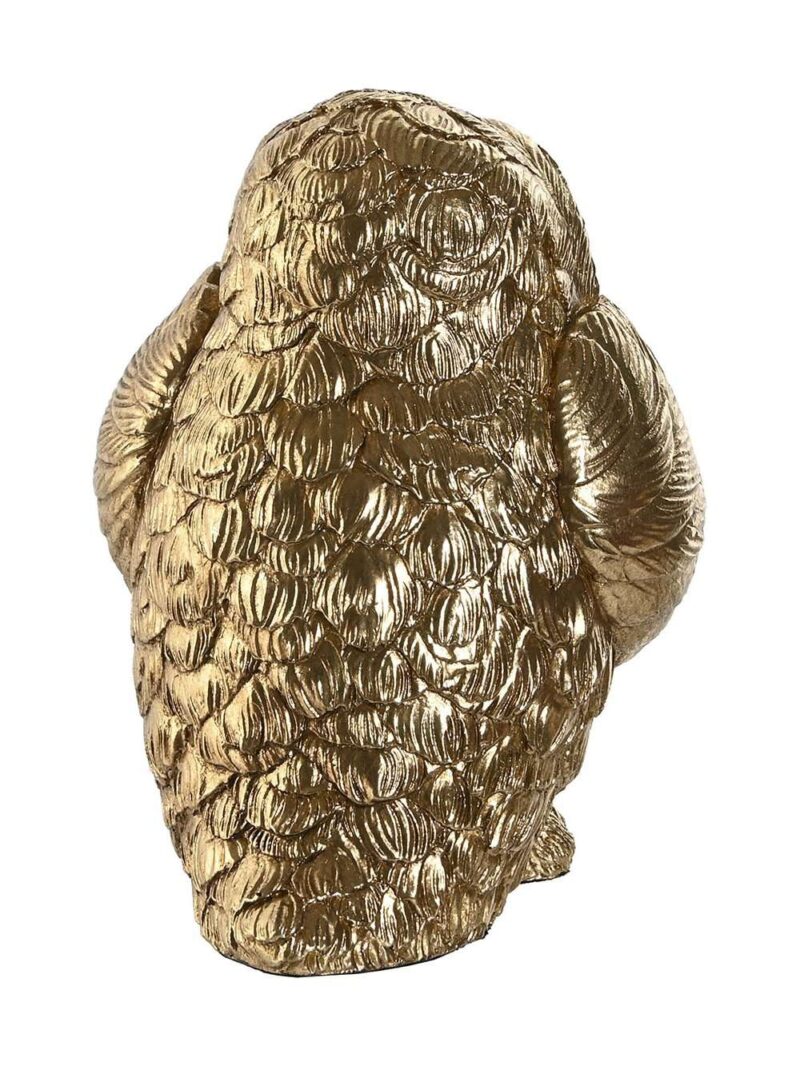 Set Figure In Resina A Forma Di Gufo Dorato