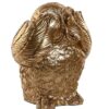 Set Figure In Resina A Forma Di Gufo Dorato