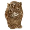 Set Figure In Resina A Forma Di Gufo Dorato