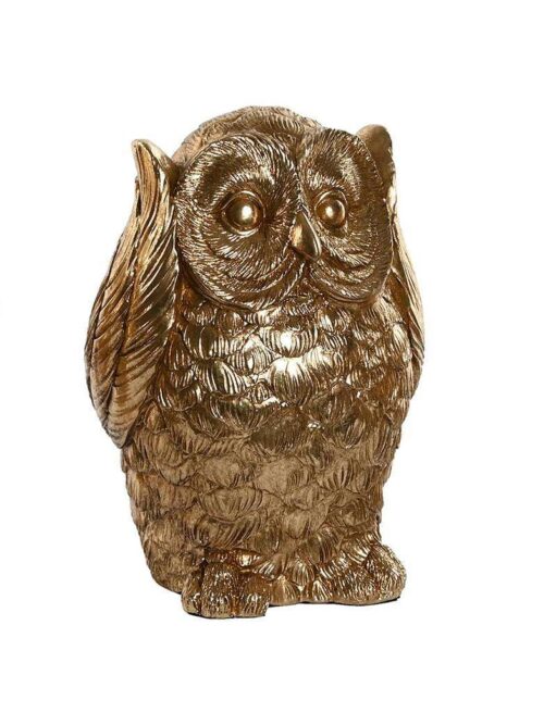 Set Figure in Resina a Forma di Gufo Dorato