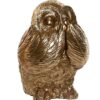 Set Figure In Resina A Forma Di Gufo Dorato