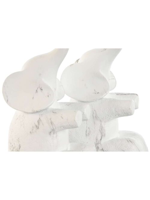 Set di 2 Fermalibri in Resina a Forma di Elefante Bianco