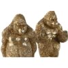 Set Di 2 Fermalibri In Resina A Forma Di Gorilla Dorato