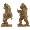 Set Di 2 Fermalibri In Resina A Forma Di Gorilla Dorato