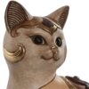 Gatto Decorativo In Resina Dorato E Marrone