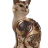 Gatto Decorativo In Resina Dorato E Marrone