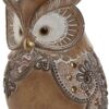 Gufo Decorativo In Resina Marrone