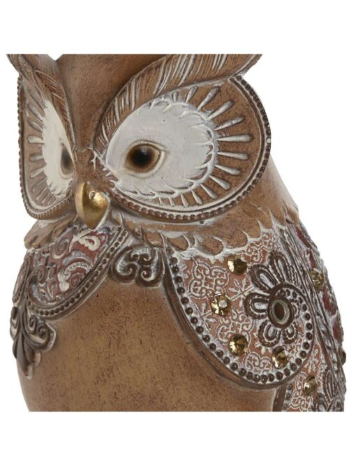 Gufo Decorativo in Resina Marrone
