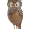 Gufo Decorativo In Resina Marrone