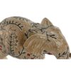 Elefante Decorativo In Resina Con Effetto Legno Intagliato