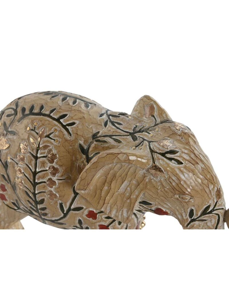 Elefante Decorativo In Resina Con Effetto Legno Intagliato