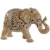 Elefante Decorativo In Resina Con Effetto Legno Intagliato