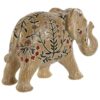 Elefante Decorativo In Resina Con Effetto Legno Intagliato