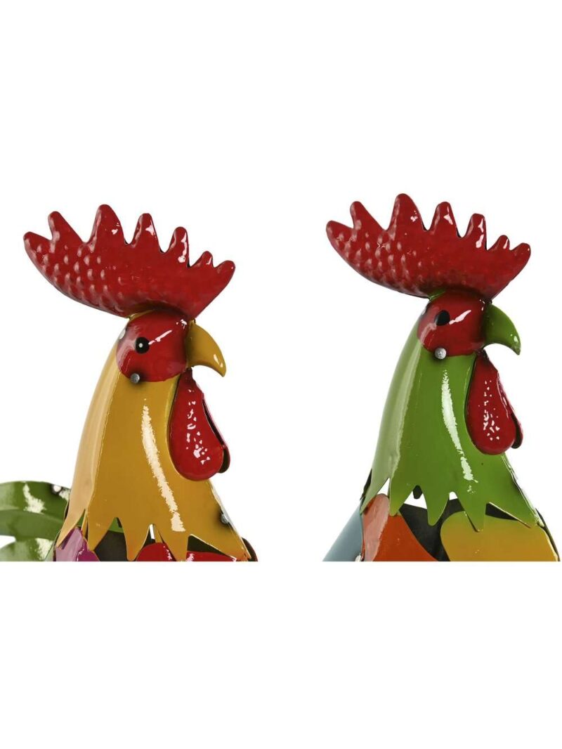 Gallo Colorato Figura In Metallo