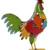 Gallo Colorato Figura In Metallo