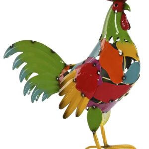 Gallo Colorato Figura in Metallo