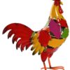 Gallo Colorato Figura In Metallo