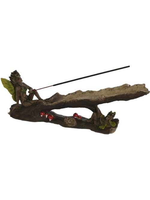Porta Incensi Fatine in Resina Marrone 32x6x11 cm