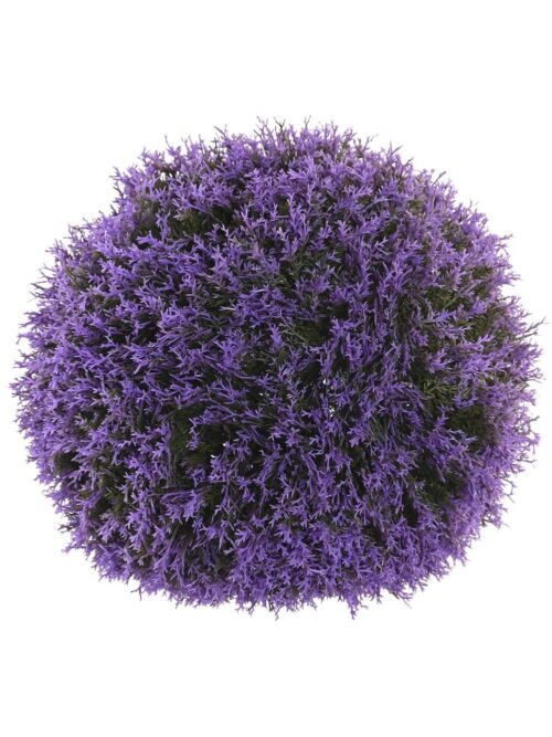 Palla Decorativa con Foglie Verde Viola in PVC 30x30x30 cm