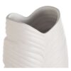 Vaso In Gres Porcellanato Bianco Con Motivo Foglia H70
