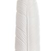 Vaso In Gres Porcellanato Bianco Con Motivo Foglia H50