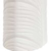 Vaso In Gres Porcellanato Bianco Con Motivo Foglia H50