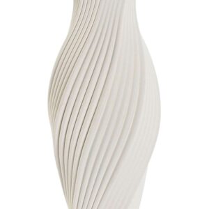 Vaso in Gres Porcellanato 3D Bianco con Motivo a Onda h40