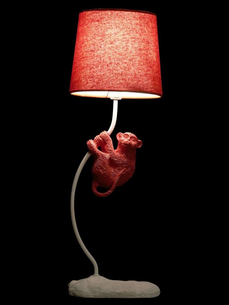 Lampada Da Tavolo Scimmia In Resina