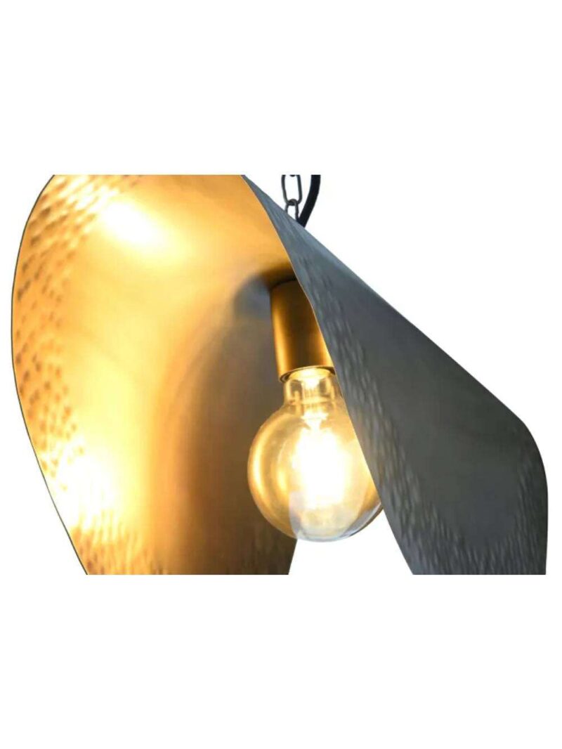 Lampadario Da Soffitto In Metallo Piegato Dorato