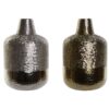 Vaso In Alluminio Raschiato Argento E Oro 22X22X33