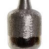 Vaso In Alluminio Raschiato Argento 22X22X33
