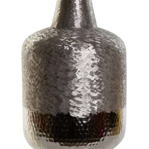 Vaso in Alluminio Raschiato Argento 22x22x33
