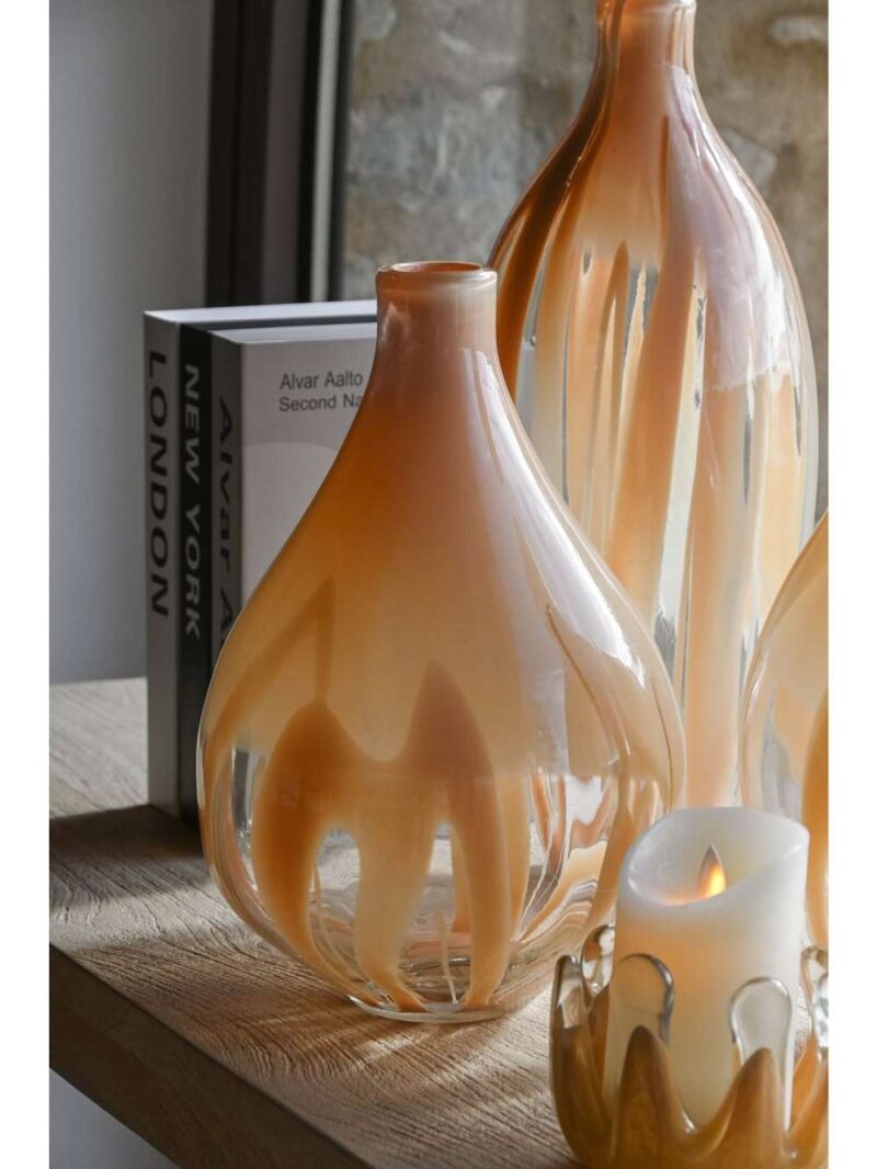 Vaso In Cristallo Color Pesca