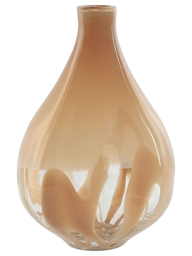 Vaso In Cristallo Color Pesca H33