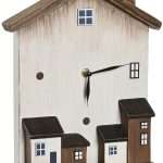 Orologio da Tavolo in Legno di Paulownia Tipo Case Bianco