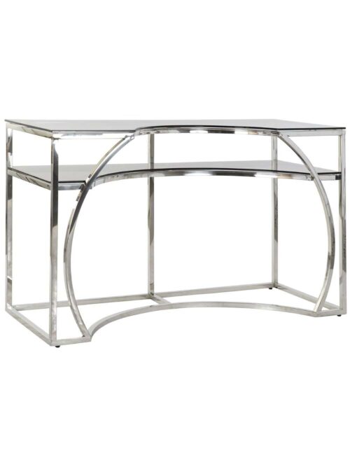 Console In Acciaio Platino E Cristallo 120X50X75 Cm